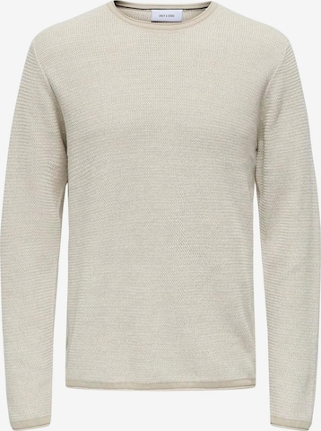 Pull-over 'ONLY & SONS ONSALAM REG 5 STRUC CREW KNIT Maglieria' Only & Sons en blanc : devant