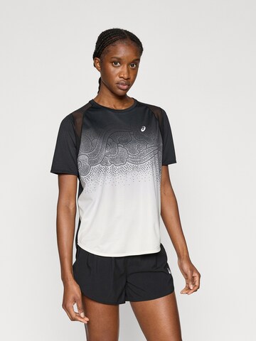 ASICS Λειτουργικό μπλουζάκι 'ROAD FADE' σε μαύρο: μπροστά