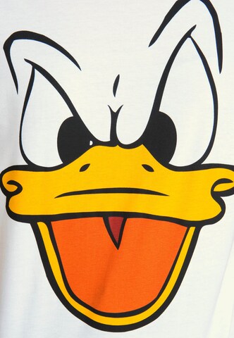 LOGOSHIRT Koszulka 'Donald Duck' w kolorze biały