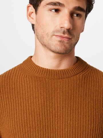 Nudie Jeans Co Sweater 'August' in Brown