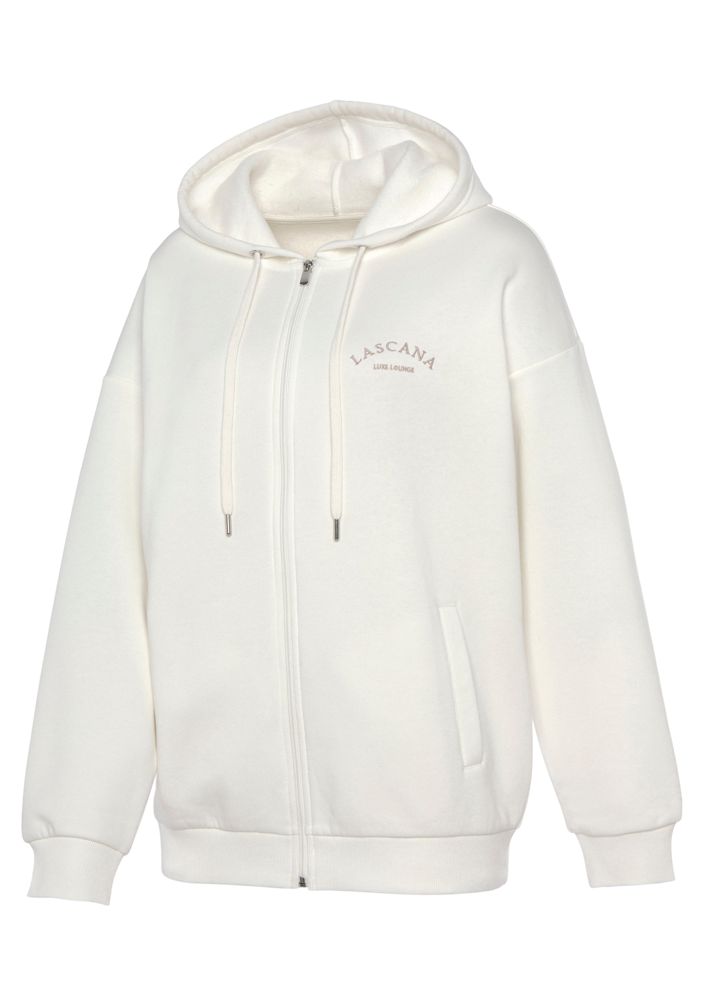 LASCANA Zip-Up Hoodie in White