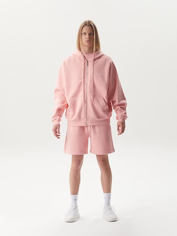 Ossy Homer Sweatshirt 'Zip Hoodie Heavy Cotton 450 Gsm' in Pink