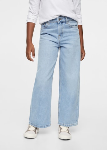 MANGO KIDS Wide leg Jeans in Blauw: voorkant