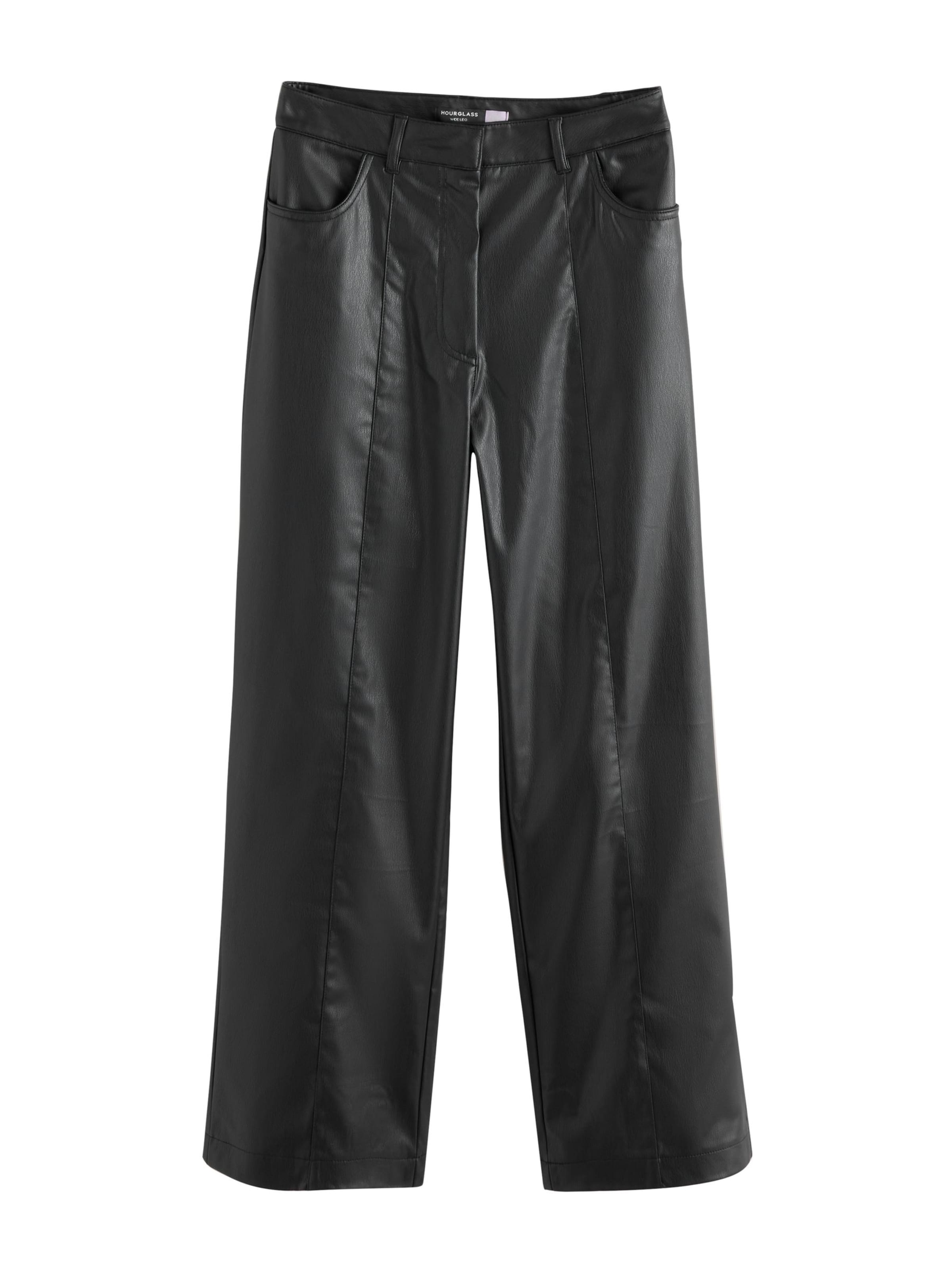 Next - Pierna ancha Pantalón en negro: frente