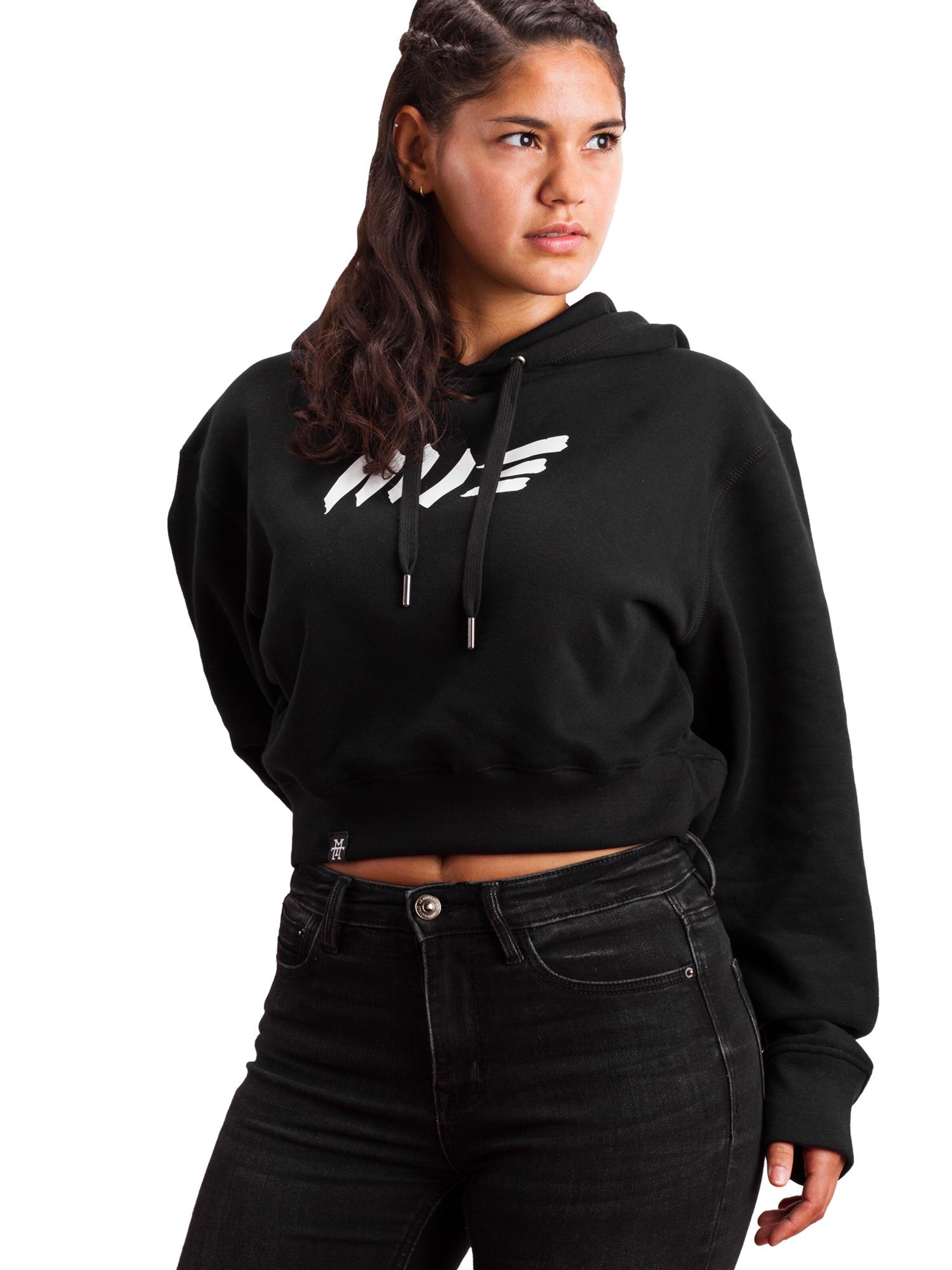 Manufaktur13 Sweatshirt 'Crop Hoodie' in Black