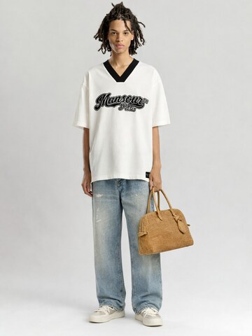 Maglietta 'Baseball Jersey' di Mansour in bianco: frontale