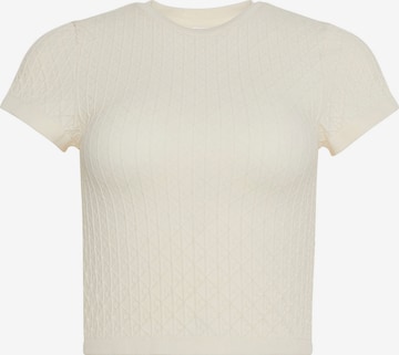 Chemise de nuit Calvin Klein en beige : devant