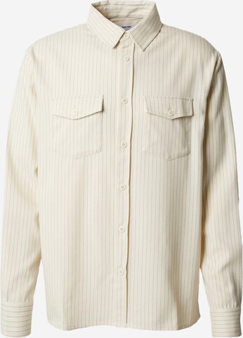 Coupe regular Chemise 'Nilas' DAN FOX APPAREL en beige : devant