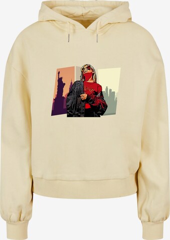 Merchcode Sweatshirt 'Grand Red Girl' in Yellow: front