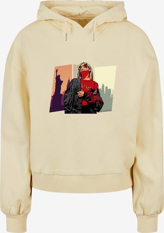 Merchcode Sweatshirt 'Grand Red Girl' in Geel: voorkant