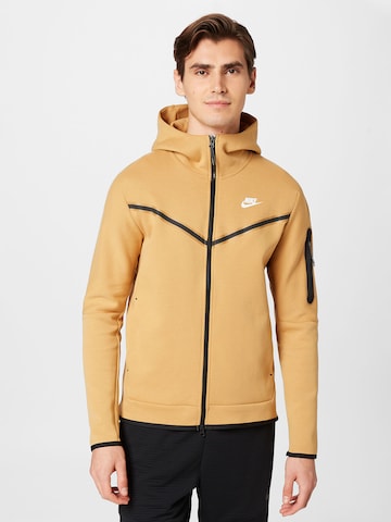 Nike Sportswear Кофта на молнии в Бежевый: спереди