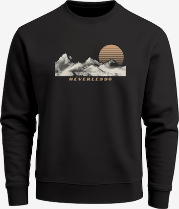 Neverless Sweatshirt 'Mountain' in Black: front