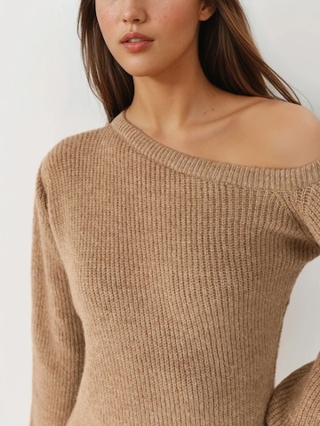 My fashion Gebreide jurk in Beige
