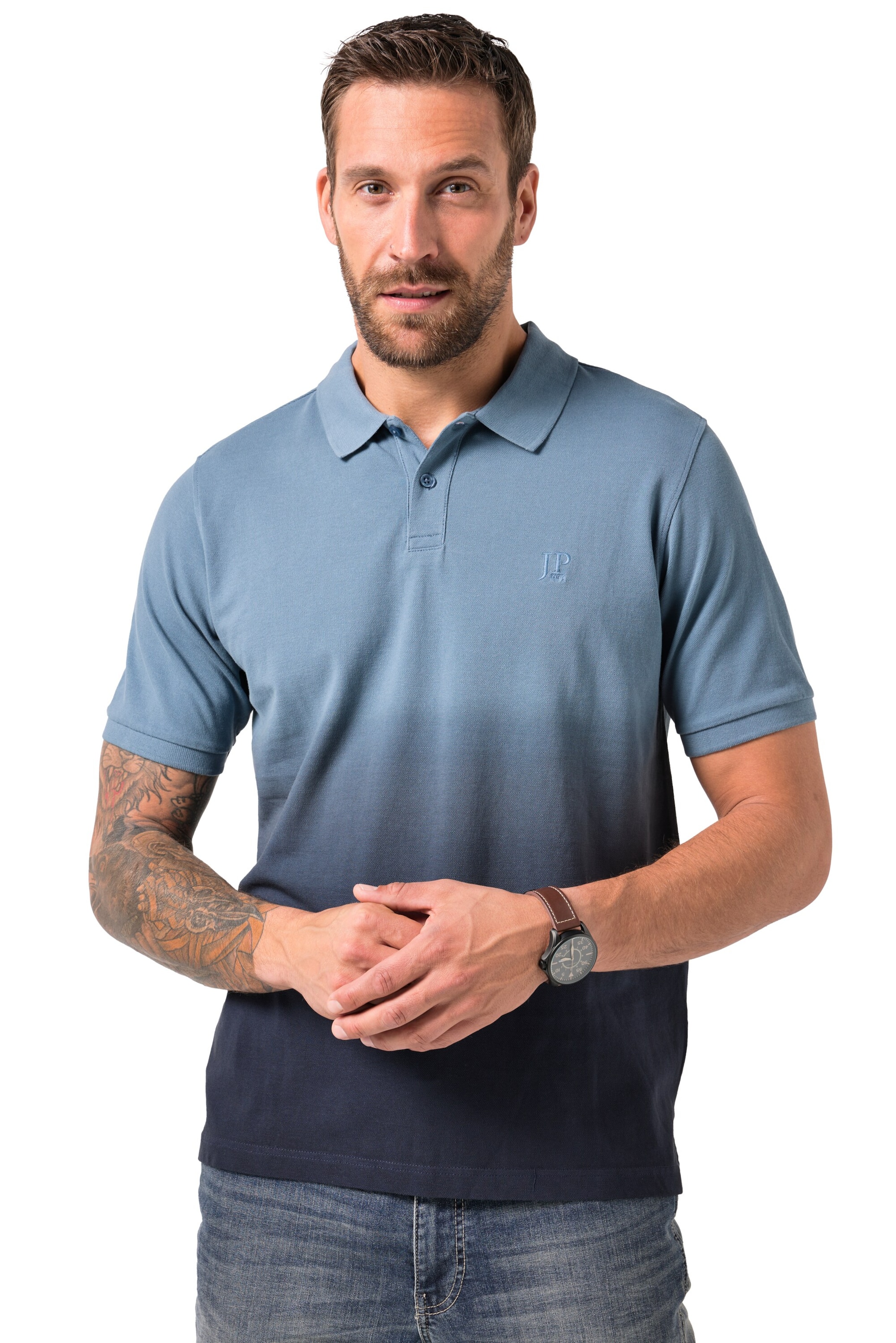 JP1880 Shirt in Blauw: voorkant