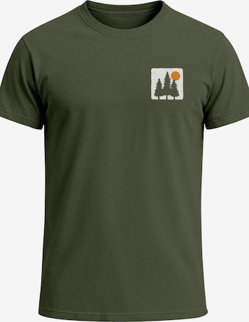 Neverless Shirt 'Pine Trees' in Green: front
