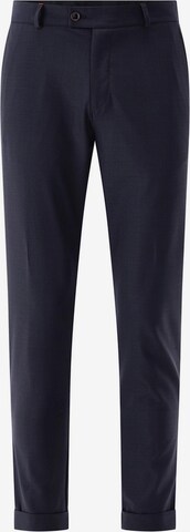 CARL GROSS Slim fit Pleated Pants in Blue: front