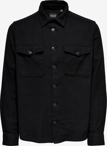 Only & Sons Button Up Shirt 'Milo' in Black: front