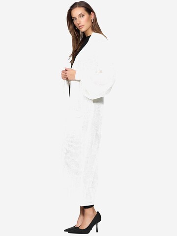 Elara Gebreide mantel in Wit: voorkant