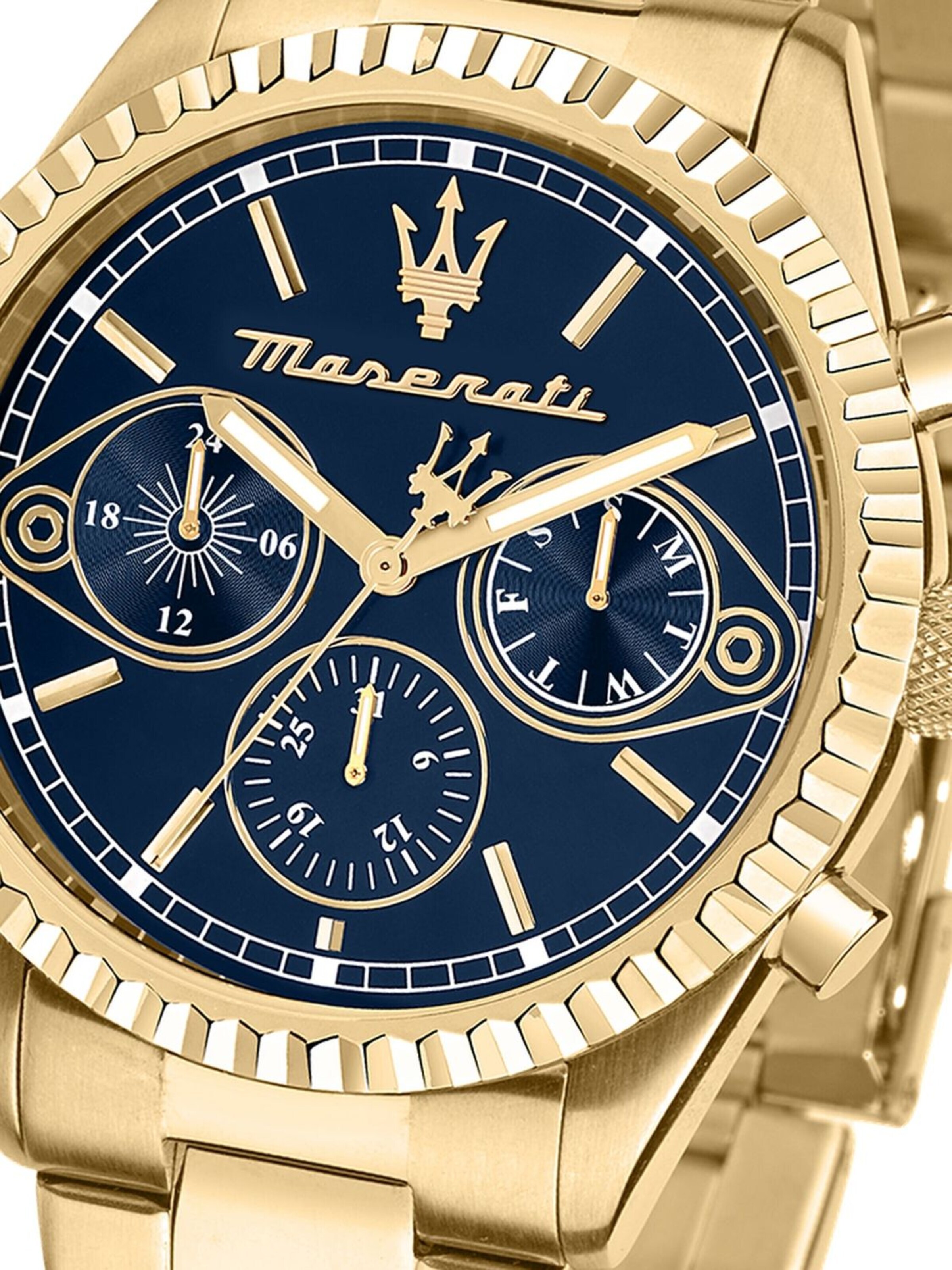 Montre à affichage analogique Maserati en or