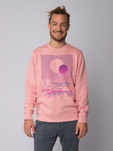 Felpa ' Sun and Moon Skyline ' di Watapparel in rosa: frontale
