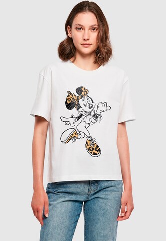 Merchcode Majica 'Minnie Mouse Leo' | bela barva: sprednja stran