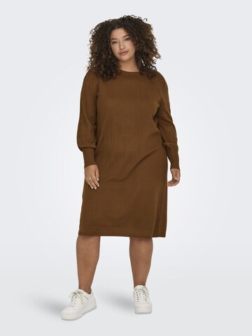 ONLY Carmakoma Knitted dress in Brown