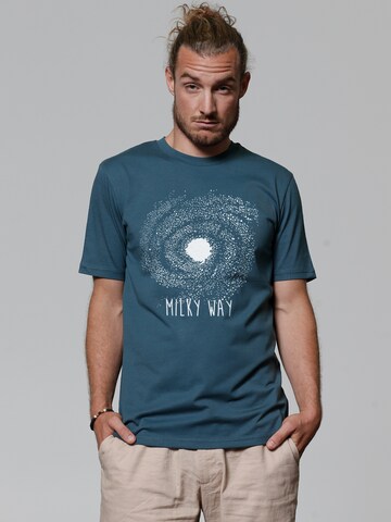 T-Shirt ' Milky way ' Watapparel en bleu : devant