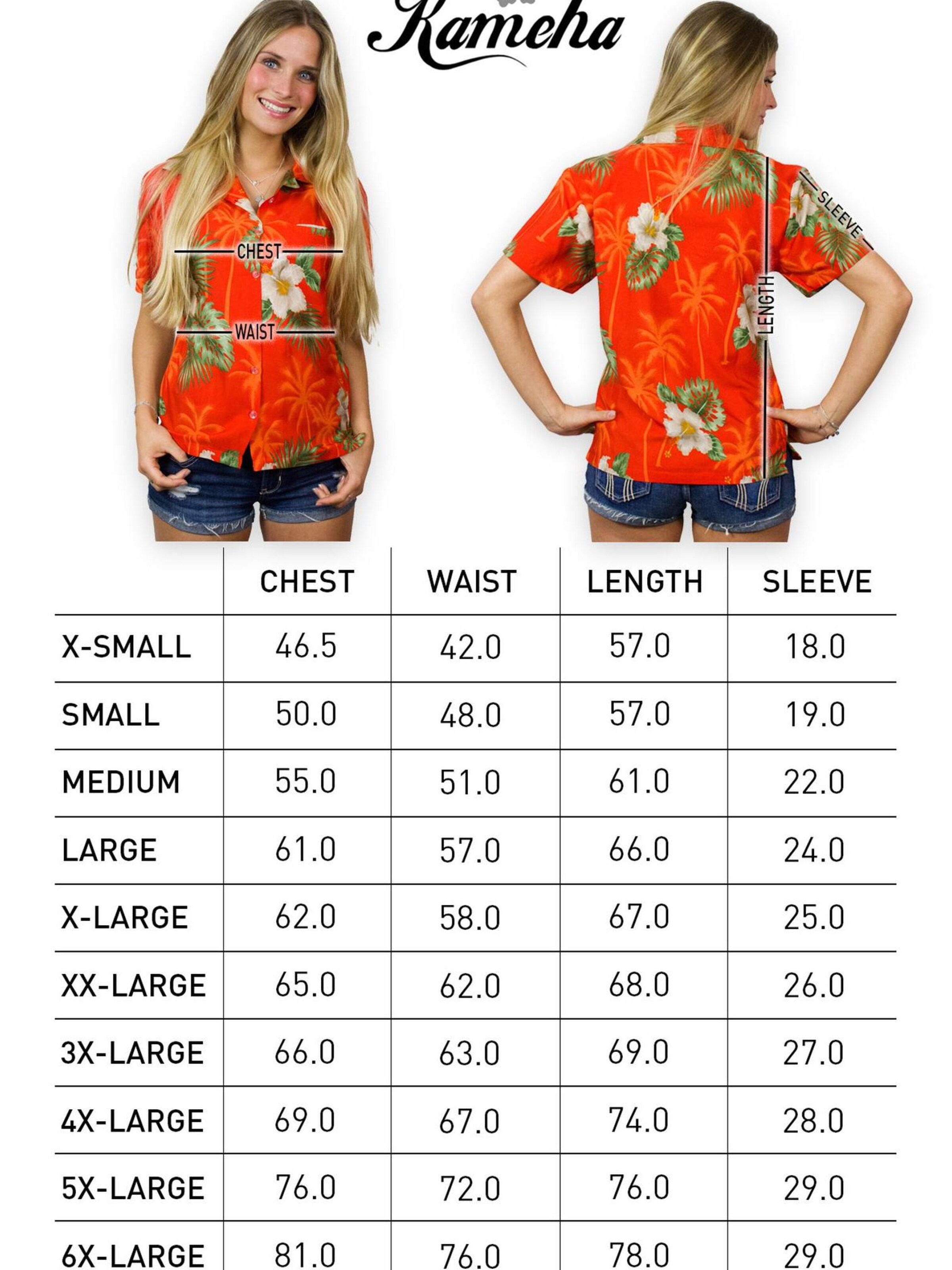 King Kameha Blouse 'Small Flower' in Orange