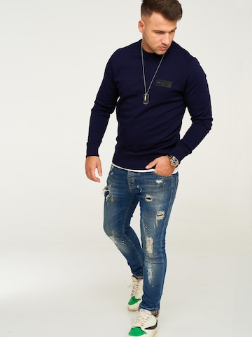 JACK JONES Sweatshirt 'JJCOPOPS'‌‌‌‌‌‌‌‌‌‌ in Blau