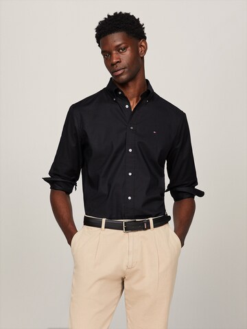 TOMMY HILFIGER Regular fit Business shirt in Black: front