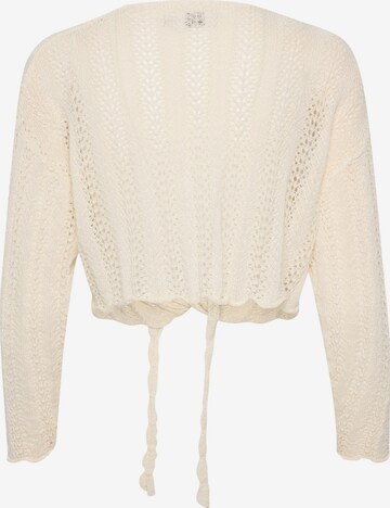 Cream Knit Cardigan 'Rumba' in White