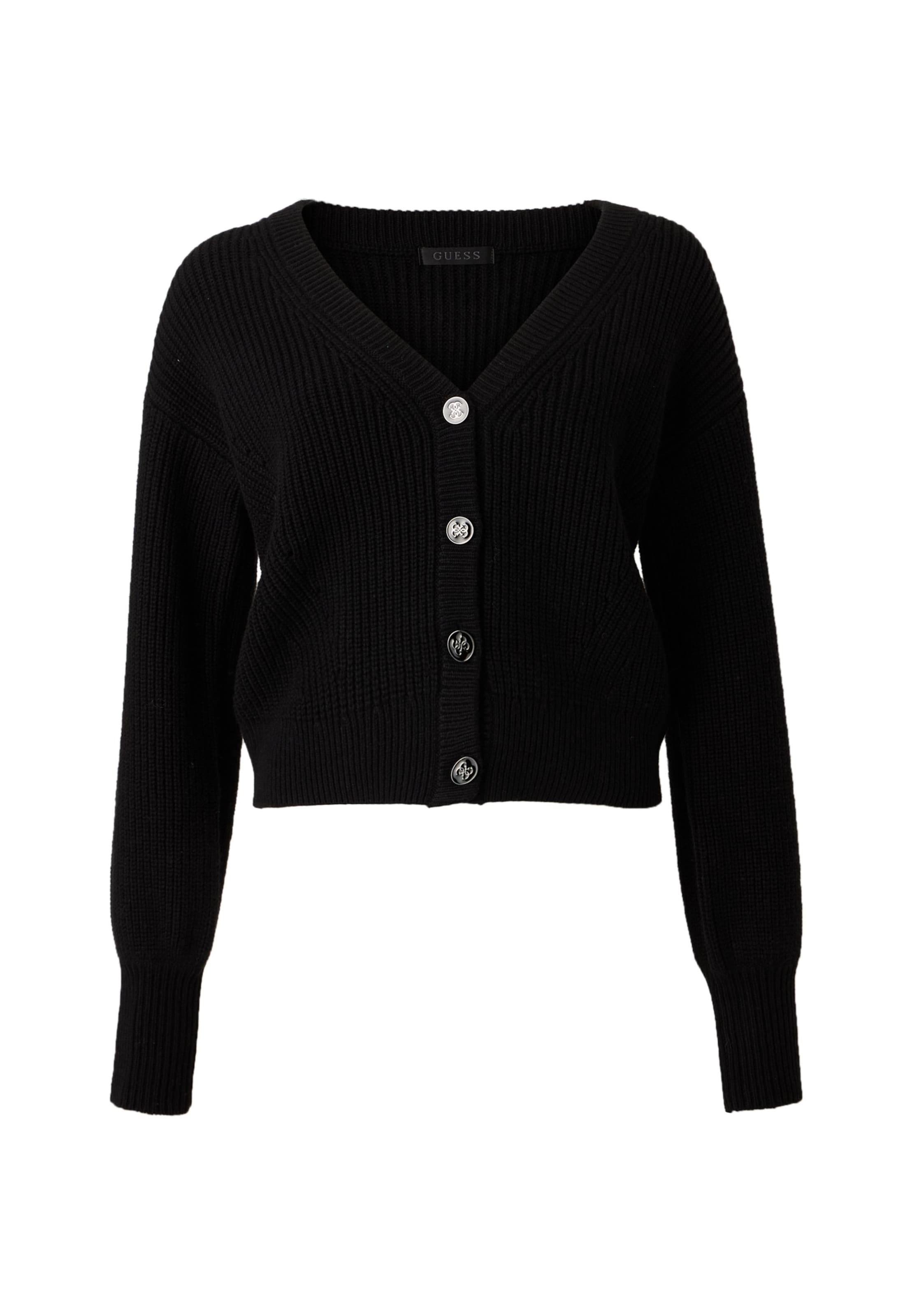 GUESS Strickjacke 'FAITH' in Schwarz: Vorderseite