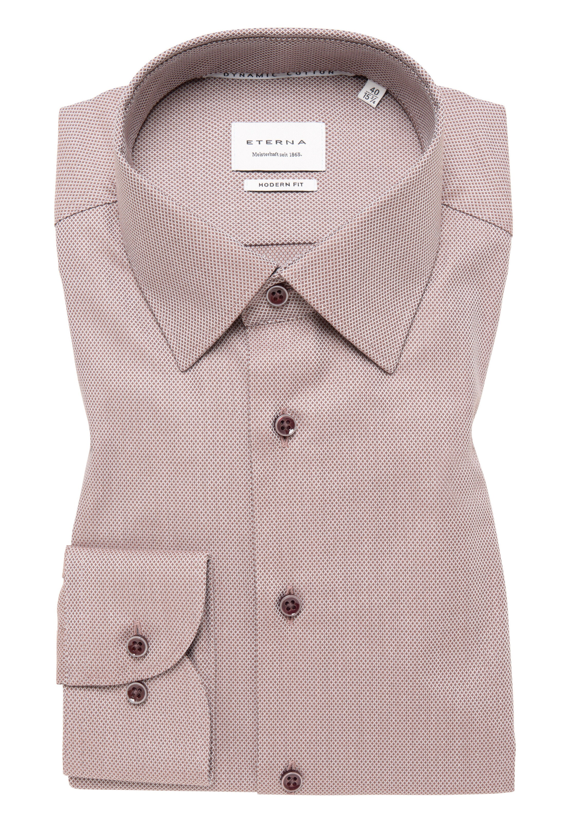 ETERNA Regular fit Button Up Shirt in Beige