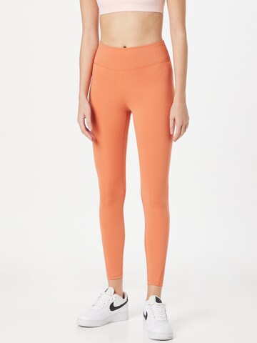 NIKE Skinny Workout Pants 'One' in Orange: front