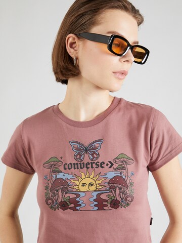 CONVERSE - Camisa 'BLOOMING' em castanho