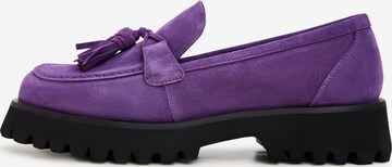 CESARE GASPARI Moccasins in Purple: front