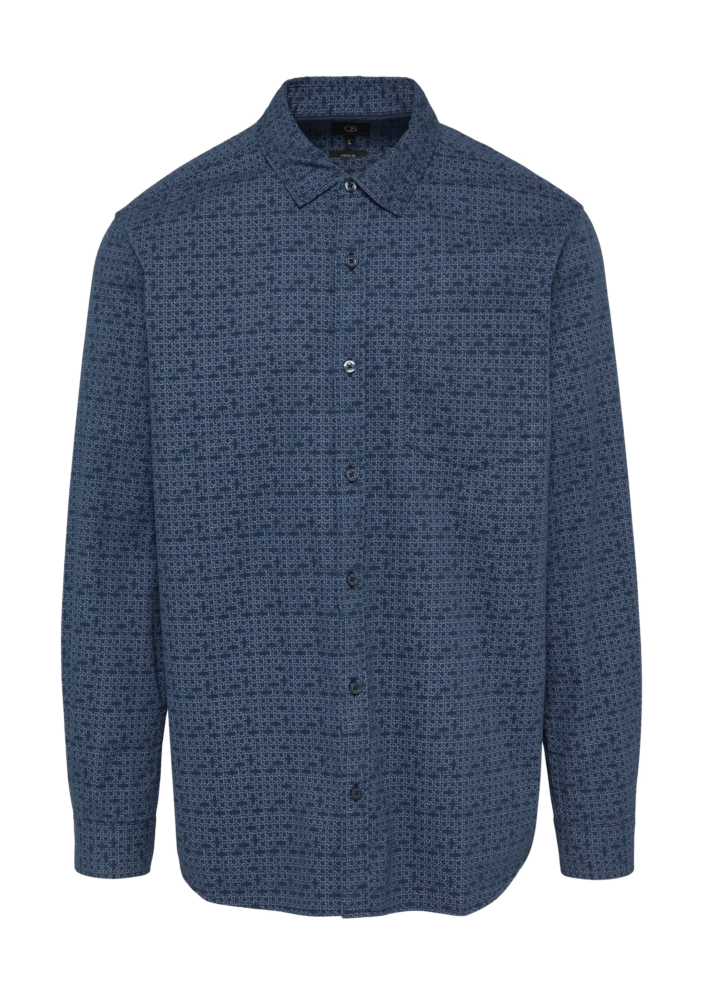 QS Hemd in hellblau / dunkelblau, Produktansicht