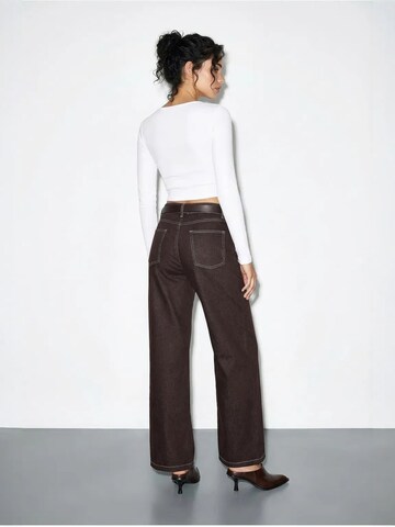 Wide Leg Pantalon Bianco Lucci en marron
