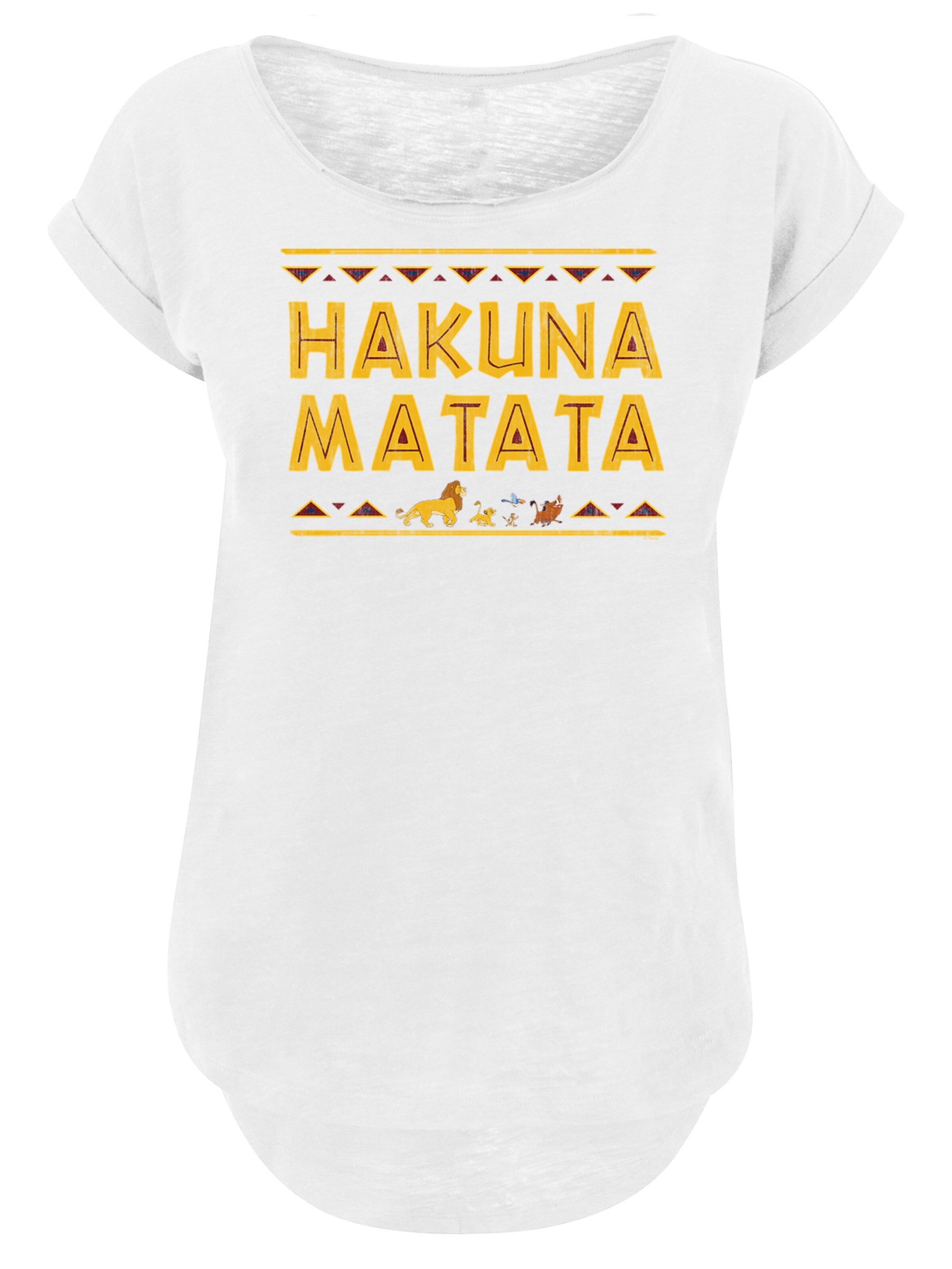 T-shirt 'König der Löwen Hakuna Matata' F4NT4STIC en blanc : devant
