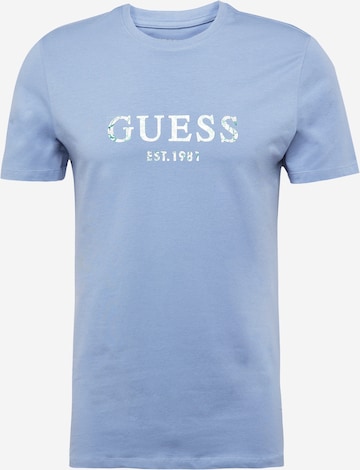 GUESS Tričko – modrá: přední strana