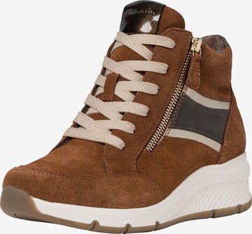 TAMARIS High-Top Sneakers in Brown: front