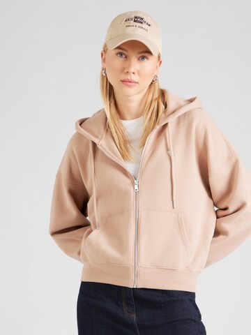 Abercrombie & Fitch Sweat jacket in Brown: front