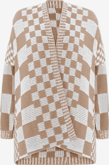 Imily Bela Cárdigan en beige oscuro / blanco, Vista del producto