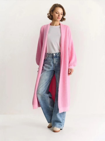 Bianco Lucci Knitted coat in Pink