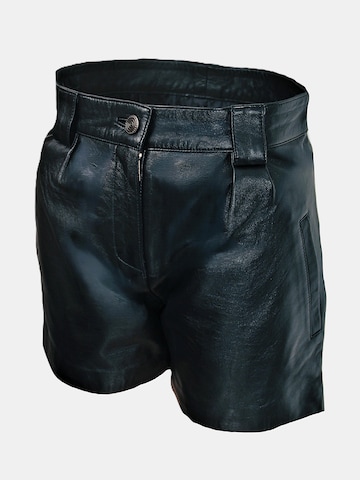 Be  Noble Slim fit Pleat-front trousers 'Leder Shorts im eleganten Style' in Black