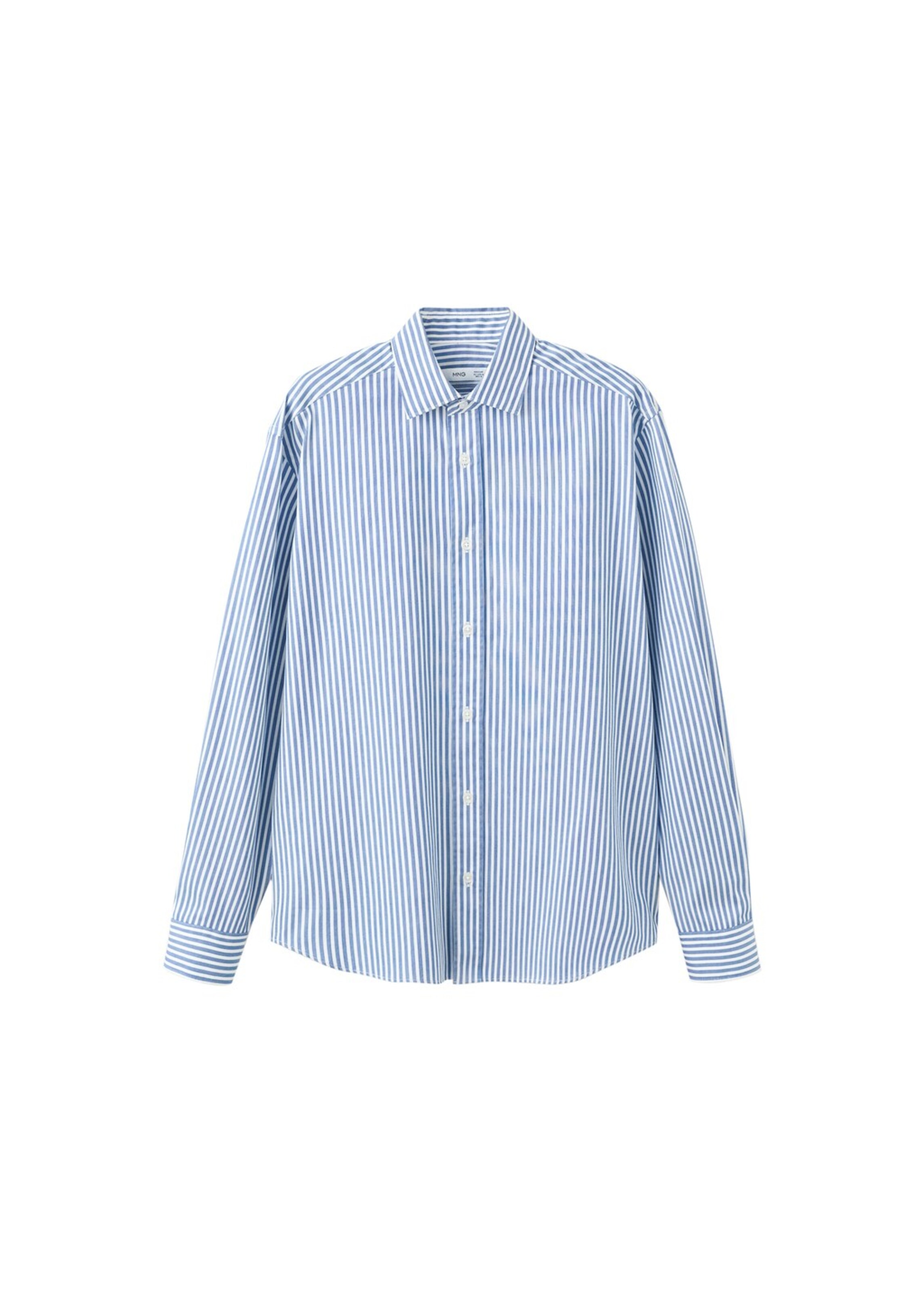MANGO MAN Button Up Shirt 'Playr' in Blue: front