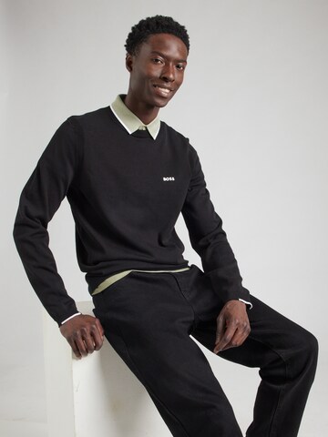 BOSS Sweater 'K_Ever-X' in Black: front