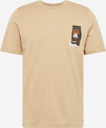 ADIDAS SPORTSWEARTehnička sportska majica - bež boja: prednji dio
