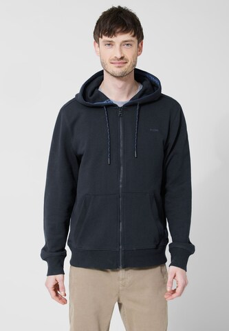 Street One MEN Zip-Up Hoodie in Blue: front