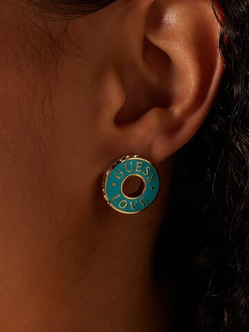 Boucles d'oreilles 'Sportiv' GUESS en bleu : devant